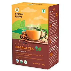 Organic Tattva Organic Masala CTC Tea / Chai 200 Gram | All NaturalNo Artificial Additives Or Harmful Pesticides | Energy Boosting Ingredients