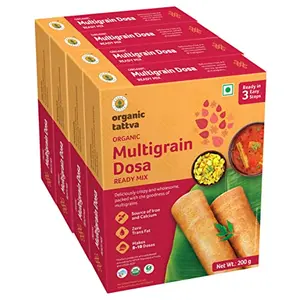 Organic Tattva Organic Instant Ready Mix Multigrain Dosa 800 Gram | Rich Source of Iron and Calcium | Healthy Breakfast Protein Rich Gluten Free Diet Foods Weight Loss | Ready in 3 Easy Steps