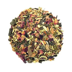 Dancing Leaf Kashmiri Kahwa | Green Tea Liquorice Ginger Cloves Cardamom Nutmeg Black Pepper Almonds & Saffron | Green Tea Blend | Loose Leaf Pouch (50gms)