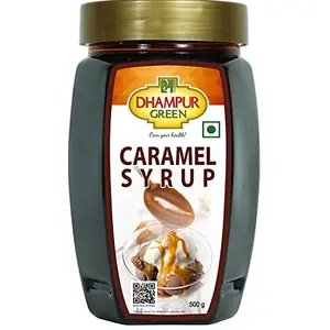 Dhampure Speciality Caramel Syrup for Chocolate Cake Coffee Popcorn Milkshake Frappe Making & Baking Sugar Free Caramel Syrup Without No Added Sugar Natural Jaggery Gur Based Liquid Caramel 500g