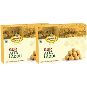 Dhampure Speciality Gur Atta Laddu Ladoo Laddoo Indian Sweets 1Kg(2x500g) | Gur Gud Desi Ghee Based Jaggery Mithaai No Added Sugar Color Preservative Naturally Made Mithaai