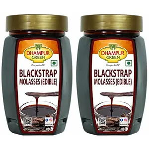 Dhampure Speciality Blackstrap Molasses 1 Kg (2x500g) | Liquid Jaggery Sugarcane Juice Unsulphured Mineral & Flavor Rich Natural Black Sweetener Syrup for Baking
