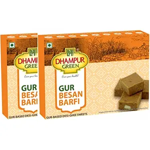 Dhampure Speciality Gur Besan Barfi Sweets 800g (2 x 400g Each)