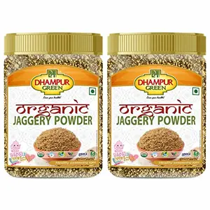 Dhampure Speciality Organic Jaggery Gur Powder Desi Shakkar - 500g (250g x 2 Jars) Pure Natural Desi Gud Chemical Free