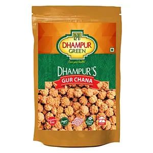 Dhampure Speciality Gur Gud Chana Channa Snacks with Natutral Jaggery with Roasted Chickpeas Healthy Lite Snacks with No Added Sugar Preservatives Chemical Color Natural Flavor 150g