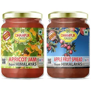 Dhampure Speciality Mixed Fruits Jam Apple Spread Apricot Jam No Added Color & Preservatives with Fresh Fruits of Himalayas and Sugar Cane Juice No Added Sugar Sugar Free Jam 600grams