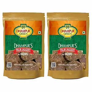 Dhampure Speciality Palm Jaggery 300g (2 x 150g) Karupatti Panai Vellam Udangudi Cubes Small Naturally Made Gur from Palm Syrup and Herbs