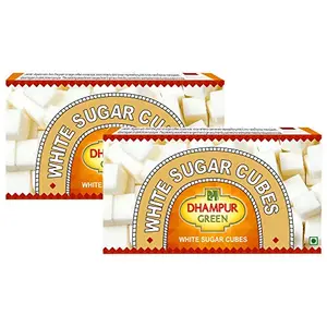Dhampure Speciality White Sugar Cube 1 Kg (2x500g) | Sugar Cubes for Tea and Coffee Natural Pure Refined Sugar Cubes for Chai