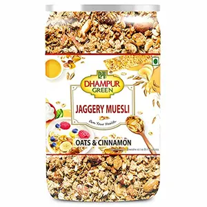 Dhampure Speciality Jaggery Muesli Oats & Cinnamon Healthy Snacks Superfood for Party Kids 300grams
