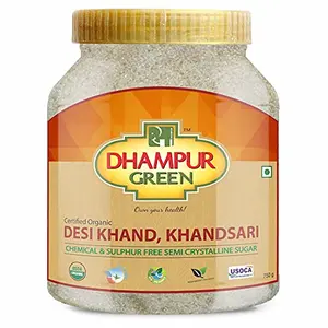 Dhampure Speciality Desi Khand Khandsari Natural Raw Unprocessed Sugar 3 Kg (4 x 750g) Chemical Free & Sulphurless Semi Crystal Sugar