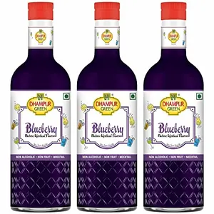 Dhampure Speciality Blueberry Fruit Mocktail Syrup 900ml (3 x 300ml) | Flavoured Mocktails Syrup Cocktail Syrup