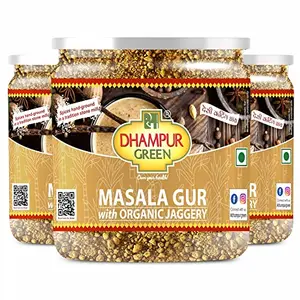 Dhampure Speciality Masala Gur for Chai 750g (3x250g) | Masala Gur Powder for Tea Natural Chemical Free Sulphurless Gur Masala with Indian Spices Desi Cutting Chai
