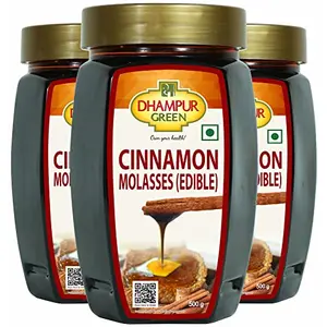 Dhampure Speciality Cinnamon Molasses 1.5 Kg (3 x 500g) | Unsulphured Sugarcane Juice Mineral Rich Thick Natural Sweetener Syrup for Baking