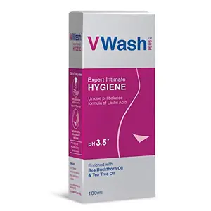 VWash Plus Women's Expert Intimate Hygiene Wash with Unique pH Formula 100ml (Pack of 2)