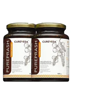 Cureveda¢ Herbal Pureprash for Immunity Support for All Age Groups- Jaggery Based Sugar Free Chawan prash Pack of 2 (500gms)