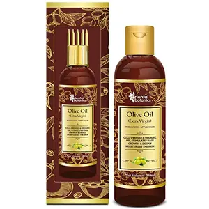 Oriental Botanics Organic Extra Virgin Olive oil 200ml for Hair and Skin Care - With Comb Applicator - Pure Oil with No Mineral Oil Silicones