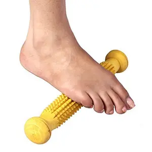 Acupressure Health Care System ACS Foot Roller- V Cut Wooden Acupressure Massager Pointed Spiked - 515 by ACS