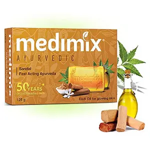 Medimix Ayurvedic Herbal Soap with Sandal & Eladi Oils 125g (MultiPack) Effective for Skin Blemishes by Medimix (Pack 3)