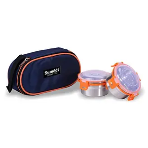 Sumeet Smart Tiffin With 2 Airtight & Leak Proof Stainless Steel OMG Containers + Insulated Pouch