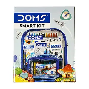 Doms Check n Mate Go to School Stationery Kit with Transparent Zipper Bag Pack of 12