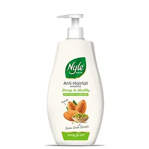 Nyle Naturals Strong & Healthy Anti Hairfall 2 In1 Shampoo With Active Conditioner With Almonds And Green Gram Sprouts Gentle and soft shampoo PH balanced and Paraben free For Men and Women 800ml