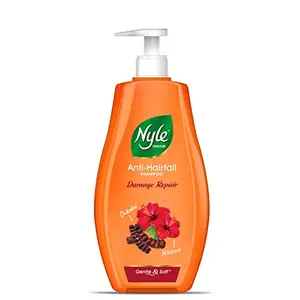 Nyle Naturals Damage Repair Anti Hairfall Shampoo With Shikakai And HibiscusGentle and soft shampoo PH balanced and Paraben free For Men and Women 400ml