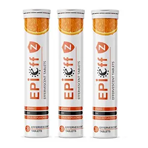 Epieff Z - EPIEFF-Z Vitamin-C Zinc and Citrus Bioflavonoids - Immunity Booster Supplements : 20 Effervescent Tablets : Pack of 03