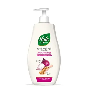 Nyle Naturals Anti Dandruff 2 In1 Shampoo With Active Conditioner With Onion and Methi Gentle and soft shampoo PH balanced and Paraben free For Men and Women 400ml