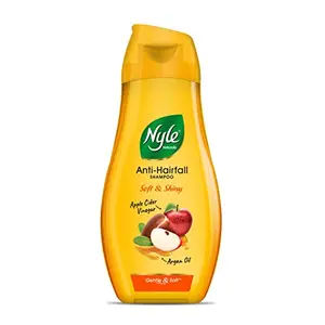 Nyle Naturals Soft and Shiny Anti Hairfall Shampoo With Goodnes Of Apple Cider Vinegar And Argan OilGentle and soft shampoo PH balanced and Paraben free For Men and Women 180ml