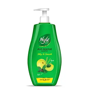 Nyle Naturals Silky and Smooth Anti Hairfall Shampoo With Tulsi And Amla 800ml Green (NYAM0800SNS01R)