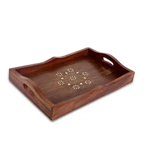 Elegant Wooden Hand Crafted Fruit Serving Tray for Dining Table