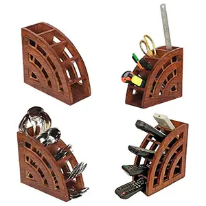 Wooden Remote Control Storage Holder Stand Organizer Rack Pack of 4
