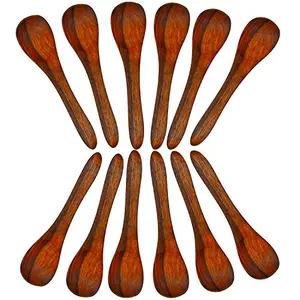 Multipurpose Serving and Cooking Spoon Set for Non Stick Spoon for Cooking Baking kitchen tools Essentials Wooden Non Stick Spatulas Soup Spoons Set Wooden Handmade Wooden Serving Spoons Set of 12