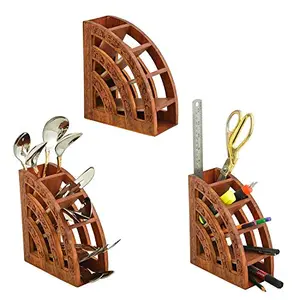 Wooden Remote Control Storage Holder Stand Organizer Rack Pack of 3