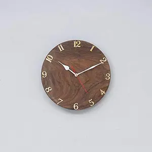Sheesham Wood Mellow Clock | for Home and Office | Teak Finish | Brown
