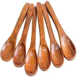 Wooden Soup Spoon Set Multipurpose Serving and Cooking Spoon Set Kitchen Utensil Set (Pack of 6)