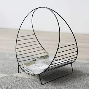 Metal Oval Shaped Floor Magazine Cum Newspaper Stand Decoration Items for Home Decor