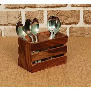 Wooden Kitchen Utensil Holder Wooden Cutlery Holder Storage Box Multipurpose Stand