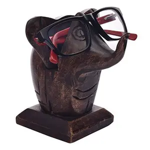 Wooden Elephant Shape Eyeglass Spectacle Holder Hand Carved Display Stand Home Decorative