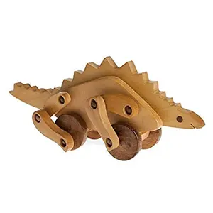 Wooden Toy Dinosaur with Wheels