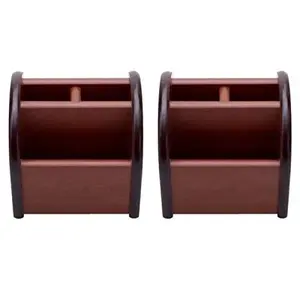 Wood Pen Stand Office Stationery Holder Pack of 2