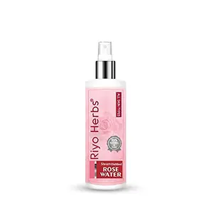 Riyo Herbs Steam Distilled Rose Water Spray for Face - Face Toner Skin Toner Makeup Remover - For All Skin Types Women & Men - 200ml