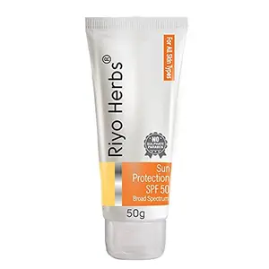 Riyo Herbs Sunscreen SPF50 With Aloe Vera & Saffron for Sun Protection Cream - 50g