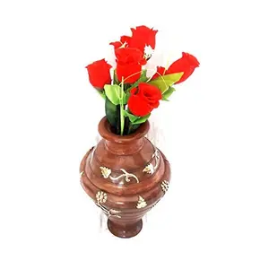 Sheesham Wood Flower Vase Size - 8x8x12 Inches