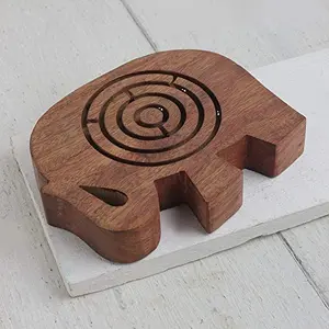 Labyrinth Maze Game / Labyrinth Puzzle / Wooden Labyrinth / Labyrinth Game / Ball in Maze / Holiday Board Game Travel Toy Brain Teaser for Kids Adults (Elephant)