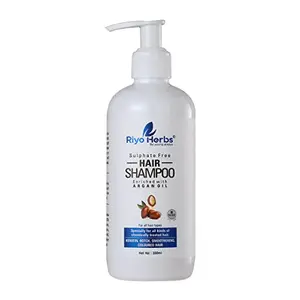 Riyo Herbs Argan Oil Shampoo | Sulphate Free Organic - Best for Damaged Dry Split Ends & Frizzy Hair | For All Hair Types | 100% Vegan 300ml