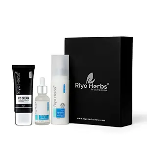 Riyo Herbs Daily Glow Hydration Gift Box Set | CC Cream Hydration Glow Serum Moisturising Cream | for Women & Men - Net Vol 165ml