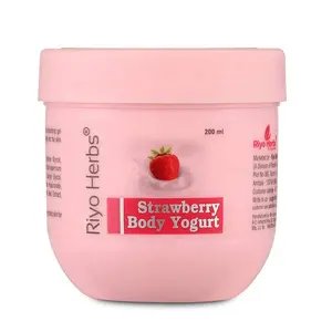 Riyo Herbs- The Strawberry Blush Body Yogurt - Skin Nourishing & Deep moisturizing - Protect Against Sun Damage - No Parabens - No Mineral Oil - No Toxin - 200ml