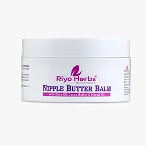 Riyo Herbs Nipple Butter Balm with Sunflower Seed Oil Shea Butter Cocoa Butter Heals Cracked Sore & Swollen Nipples Curing Cuts & Itchiness 50gm