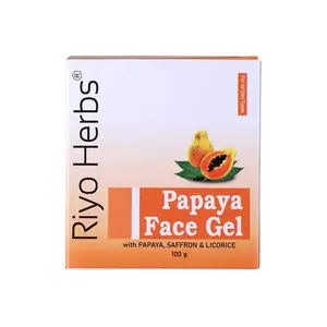 Riyo Herbs Papaya Face Gel 100gm Skin Nourishing Moisturizing Formula Helps Reduce blemishes dark spots and pigmentation for All Skin Types Natural No Parabens & Sulphates No Animal Testing